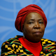 Nkosazana Clarice Dlamini-Zuma, African Union Commission Chairperson and former South African Minister of Health, Minister of Foreign Affairs, and Minister of Home Affairs attends a news conference at the European headquarters of the United Nations in Geneva, Switzerland, May 24, 2016.